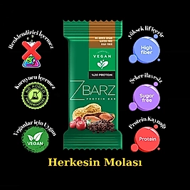 ZBARZ Yer Fıstıklı Vegan Proteinli Meyve Barı 12 li