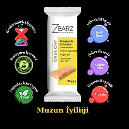 ZBARZ Crunchy Muzlu Yer Fıstıklı Proteinli Bar 12 li