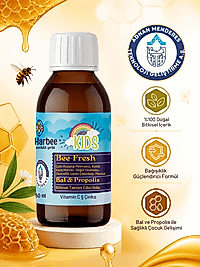 Harbee Bee-Fresh Kids Çocuklar İçin Takviye Edici Gıda - Bal, Kara Mürver, C Vitamini & Çinko 150 ml