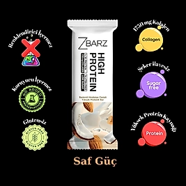 ZBARZ Bademli Hindistan Cevizli Yüksek Proteinli Bar 12 li (HEDİYELİ ÜRÜN)